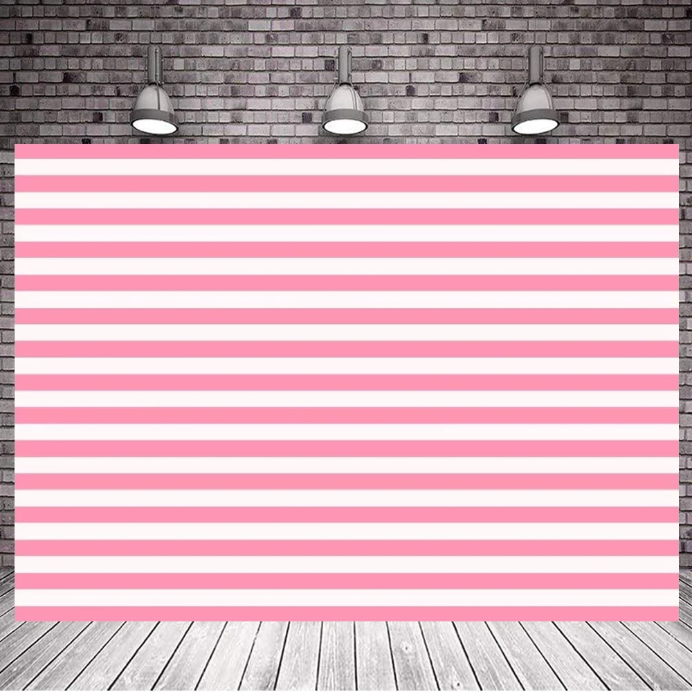 

White And Pink Stripe Backdrop Photo Booth Background Valentine Abstract Photography Backdrops Girl's Birthday Party Decoration