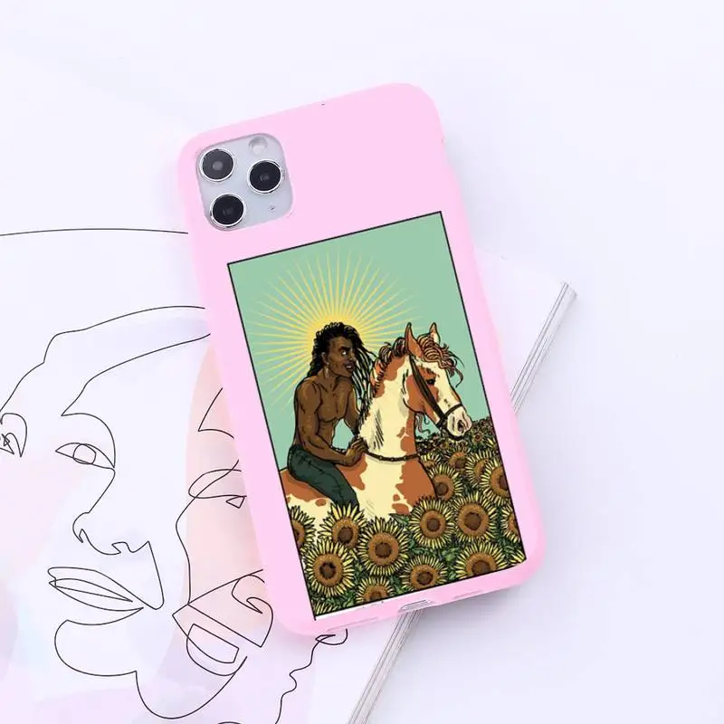 

Tarot Card retro art pattern Phone Case Candy Color for iPhone 6 7 8 11 12 s mini pro X XS XR MAX Plus luxury shell cover