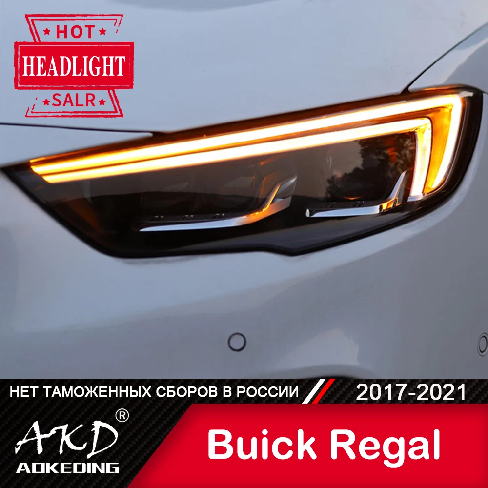 

For Car Buick Regal Head Lamp 2017-2020 Car Accessory Fog Lights Day Running Light DRL H7 LED Bi Xenon Bulb Regal Headlights