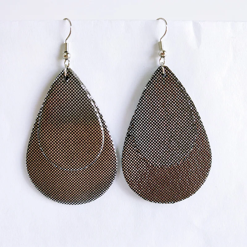 Cpop 7 узоров кожаные серьги с крестом геометрические неровности звезды капли воды