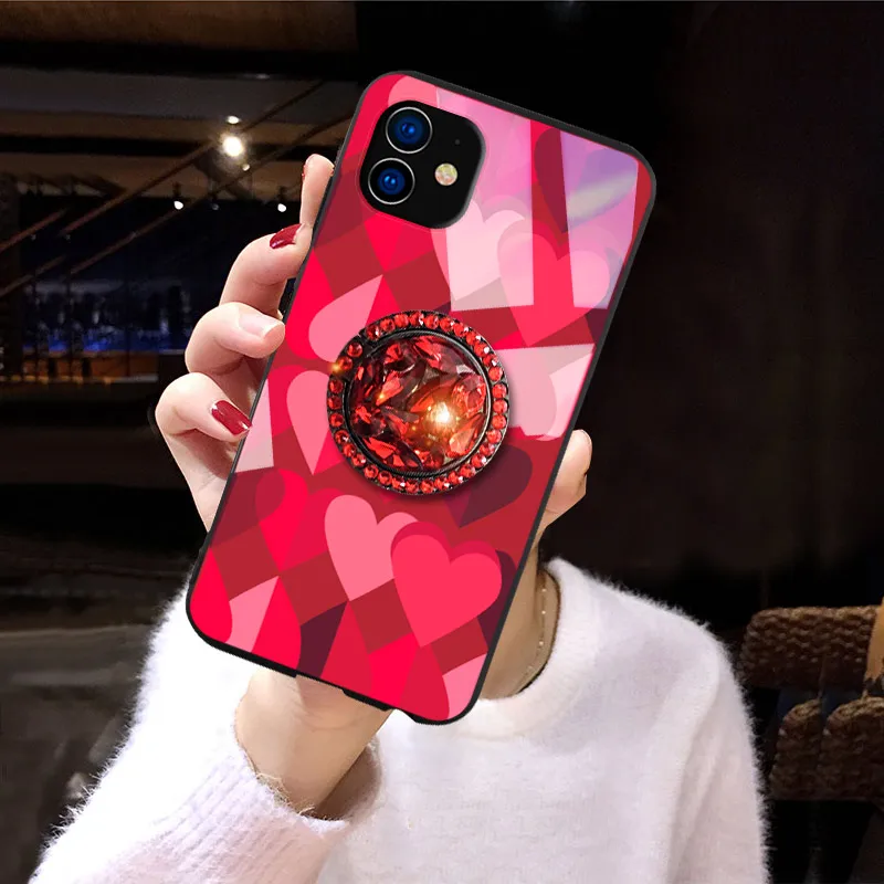 Чехол для iPhone 11 Pro Max X XR XS 5 5S SE 6 6S 7 8 Plus закаленное стекло натуральный шарик из меха