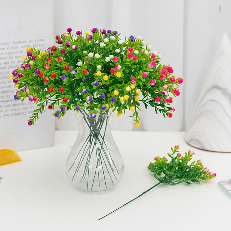 

3Pcs/Set Artificial Flowers Simulation of Milan Grain Plastic Plant Photo Props Milan Grass Fake Flower Home Desktop Decoration