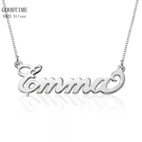 fashion pure 925 sterling silver customization name necklace for wedding party anniversary gift for womenmenfamily couple