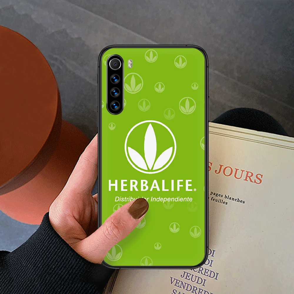 

Black and green Herbalife Luxury Phone Case For Xiaomi Redmi Note 7 8 8T 9 9S 4X 7 7A 9A K30 Pro Ultra black Back 3D Prime Soft