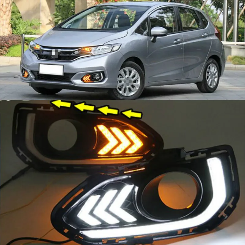 Светодиодные дневные ходовые огни 2 шт. для Honda Fit Jazz 2018 2019 2020 автомобильные