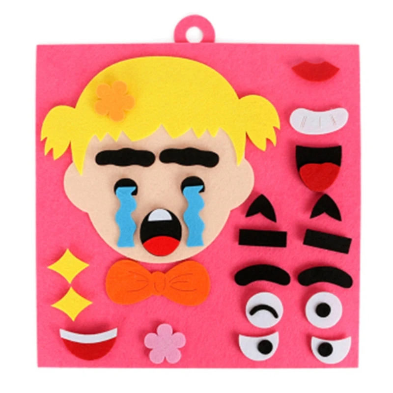 

DIY Facial Expressions Puzzle Toys Interactive Parent Child Non-Woven Face Changing Toy Matching Game for Kids Learning 85DE