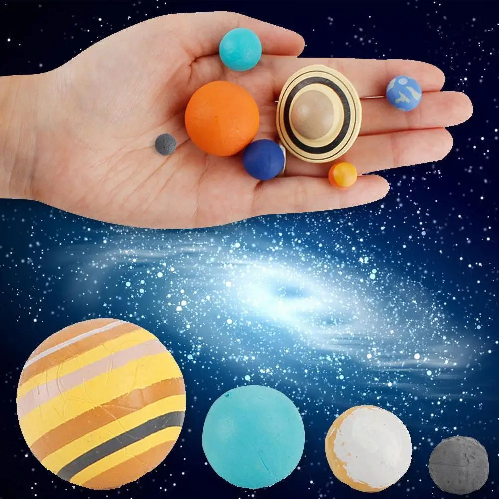 

9Pcs Simulation The Solar System Plastic Cosmic Planet System Universe Model Figures Teaching Materials Science Educational Toys