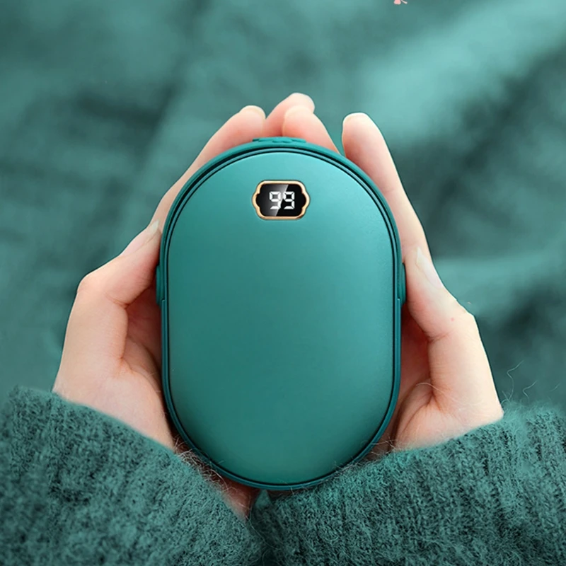 10000mAh USB Rechargeable Electric Hand Warmer Winter Double-Side Heating Mini 5V Long- Pocket Power Bank 2 In 1