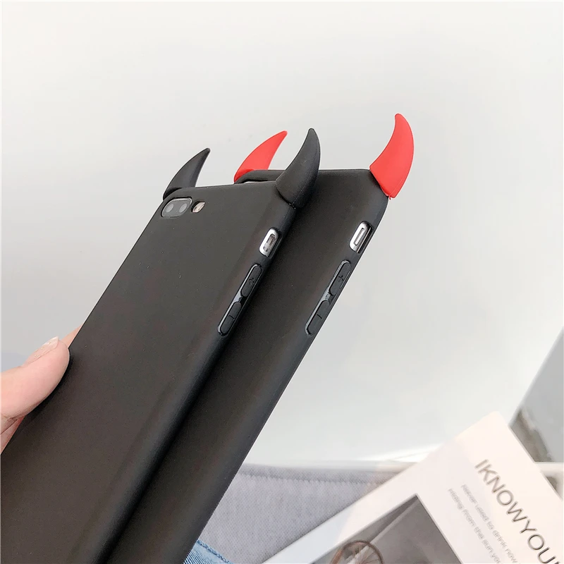 Phone Cases For Samsung Galaxy S8 S9 S10 S10e S21 S20 FE S22 Note 8 9 10 Plus Lite 20 Ultra Devil Horns Demon Angle Cover