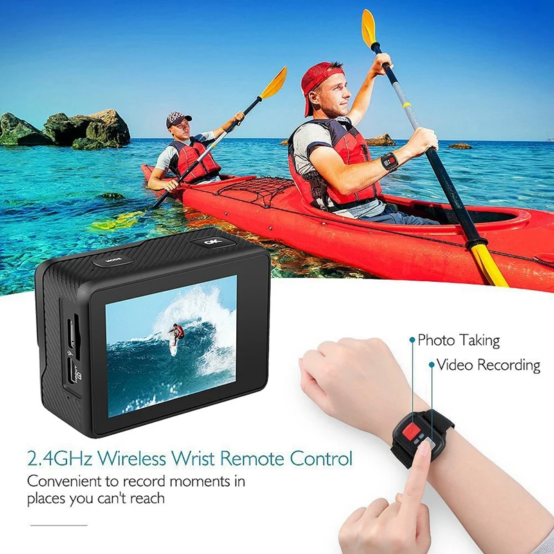 

Sports Camera 4K60FPS Waterproof Sports Camera EIS Stabilization WIFI Remote Control Sports DV