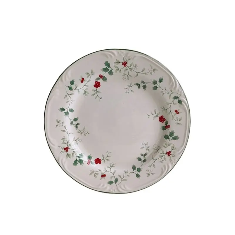 Novelty Adult Dinner Plates Porcelain China Kawaii Japanese Kitchen Ceramic Plates Dinner Set Christmas Salad Vajilla OA50PS
