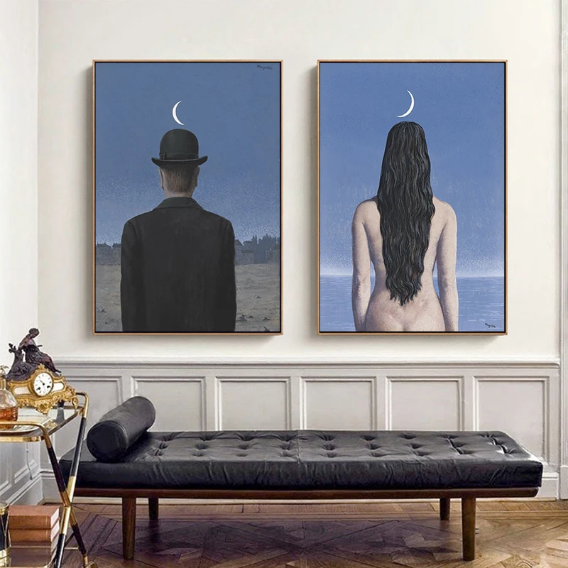 

Rene Magritte Artist Surrealist Oil on Canvas Painting Wall Art Posters and Prints Scandinavian Wall Art Picture for Living Room