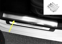 stainless steel car outer door sill scuff plate trim for audi a4 b9 2017 2019 car modification auto parts