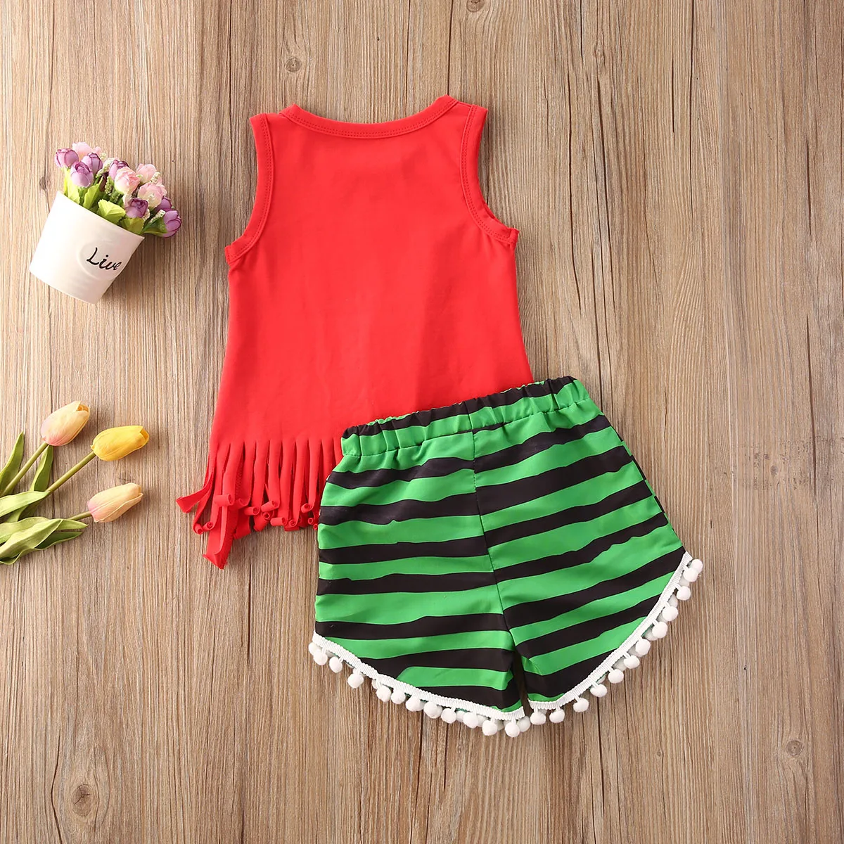 Женский летний комплект одежды для маленьких девочек и мальчиков красный жилет