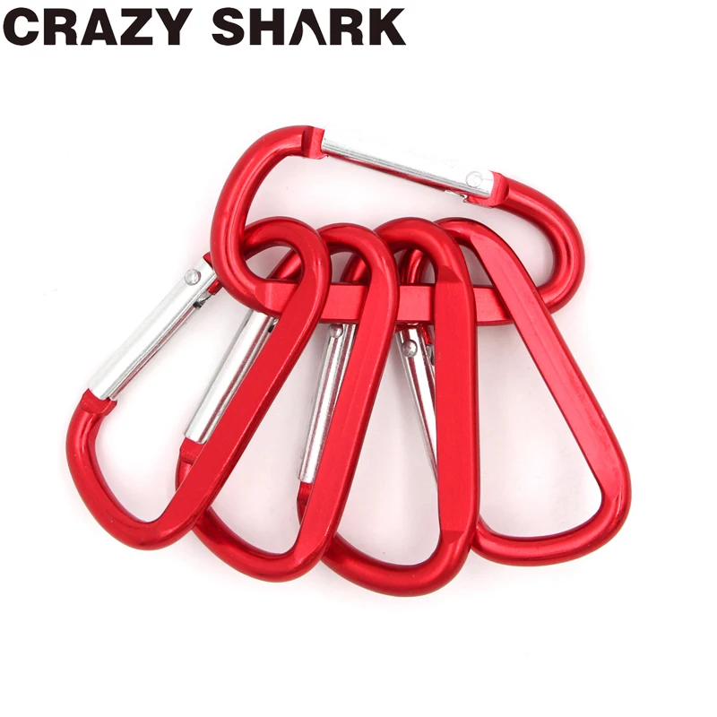 Crazy Shark 5 шт./2 шт. рыболовный карабин из алюминиевого сплава брелок для кемпинга на
