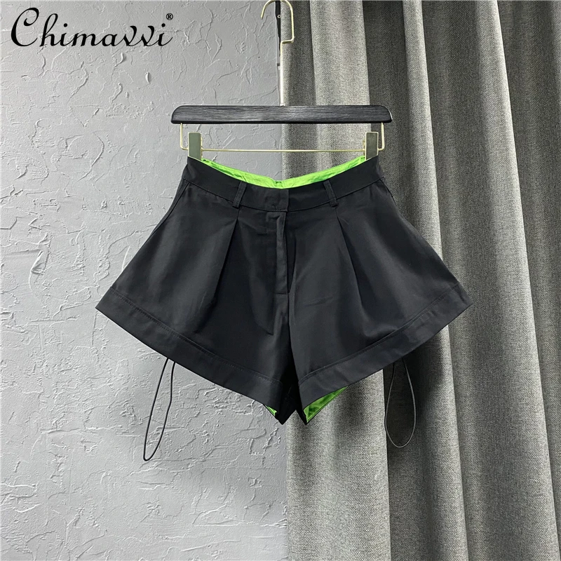 

2021 New Wide Leg Pants Loose Green A Line Shorts Suit Hot Pants for Women Summer Plus Size High Waisted Shorts