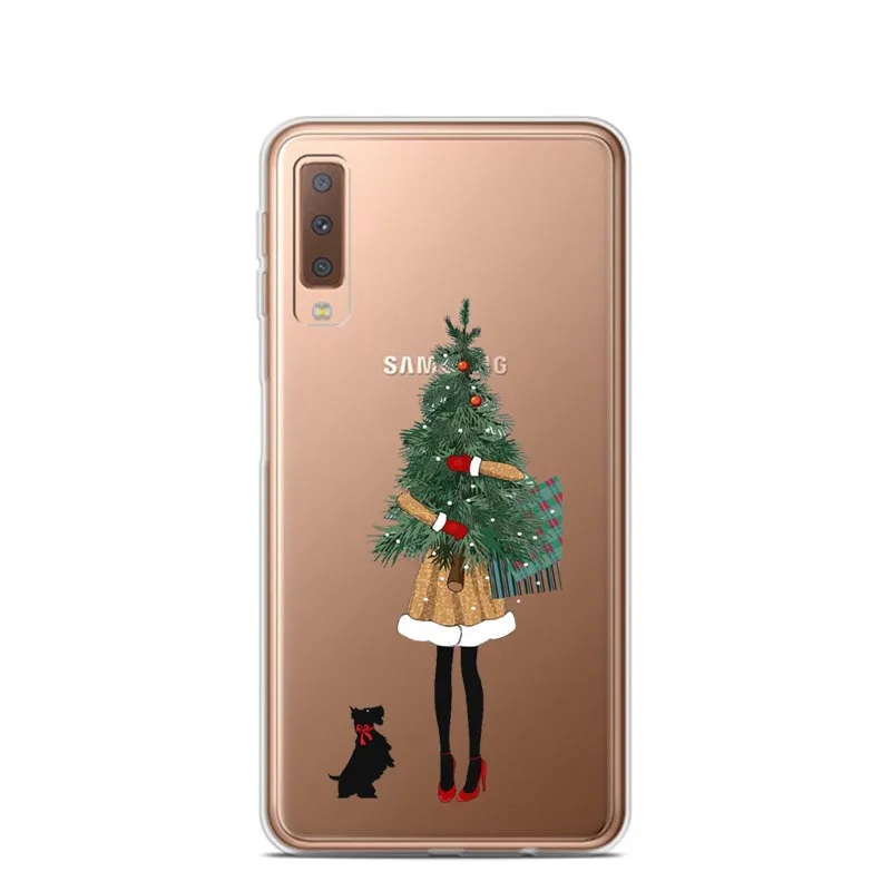 TPU Мультяшный Рождественский чехол для samsung Galaxy A10 A30 A50 A70 A80 Санта Клаус мягкий чехол TPU для samsung A6 A7 A8 Plus A9 - Цвет: TPU