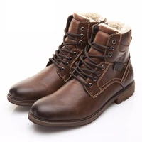 bbig size 48 lack brown men shoes leather warm winter boot high top snow shoes for men boots waterproof non slip cowboy boots