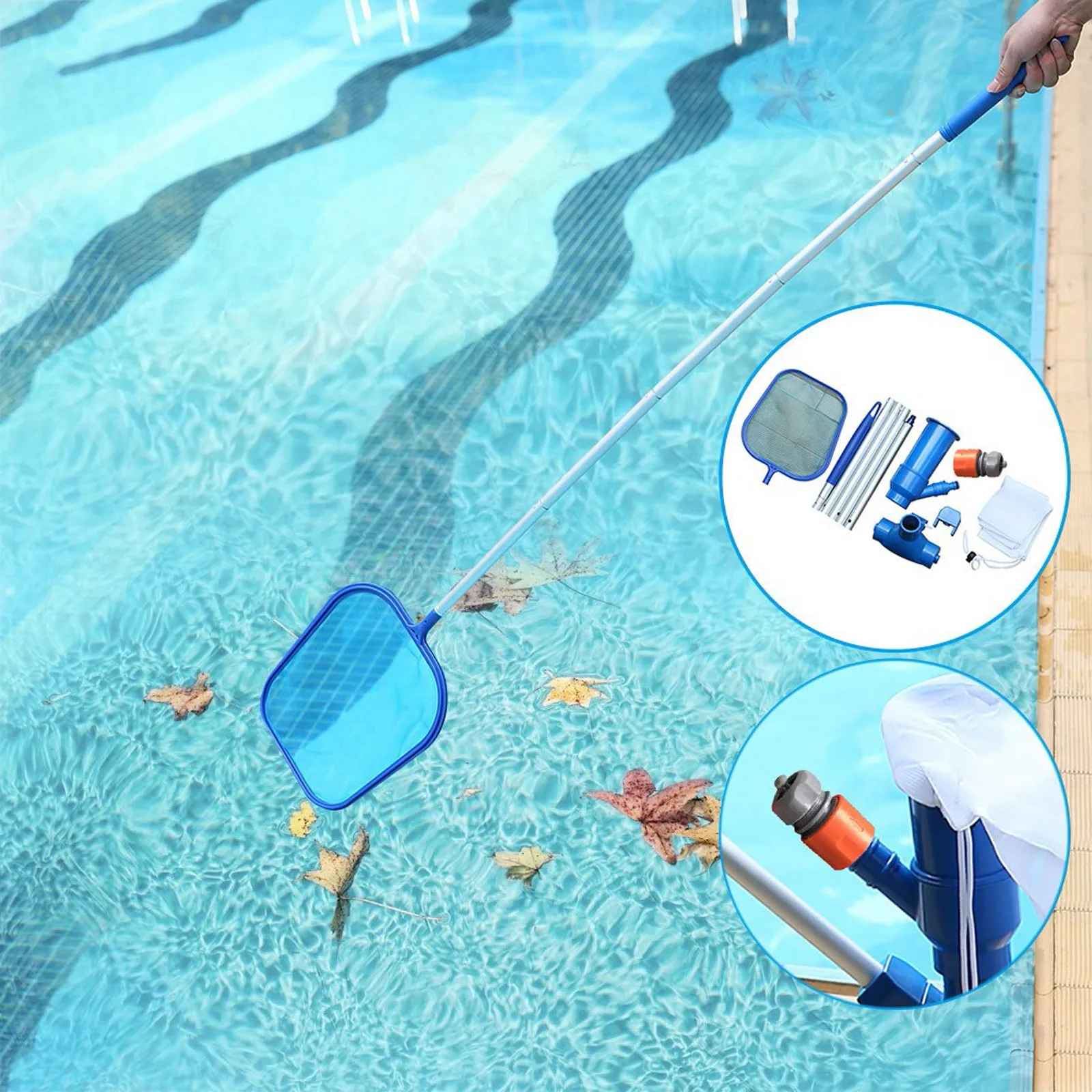 

Swimming Pool Vacuum Cleaner Cleaning Tool Kit Suction Spary Jet Cleaner Head with Net for Swimming Pool Spa Pond Fountain#g3