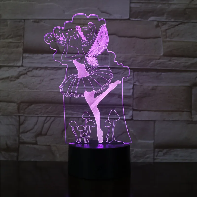 Красивая девушка 3D светодиодный ночной Светильник многоцветный RGB Украшения в