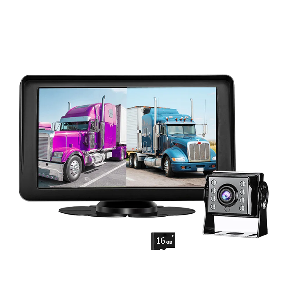 

Phisung GT7 7 inch Car Truck Bus DVR Dashboard Camera 1080P Full HD Night Vision Dashcam + Rear View Camera + TF Card