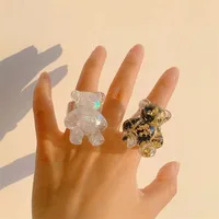Милые прозрачные кольца в виде медведя