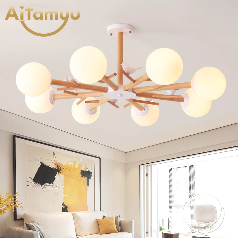 Современный светодиодный светильник деревянная люстра лофт новинка светильники