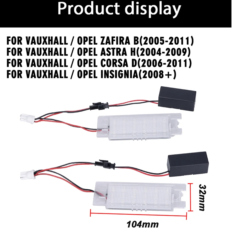 Светодиодный светильник без ошибок для номерного знака Vauxhall Opel Corsa C D Astra H J Insignia