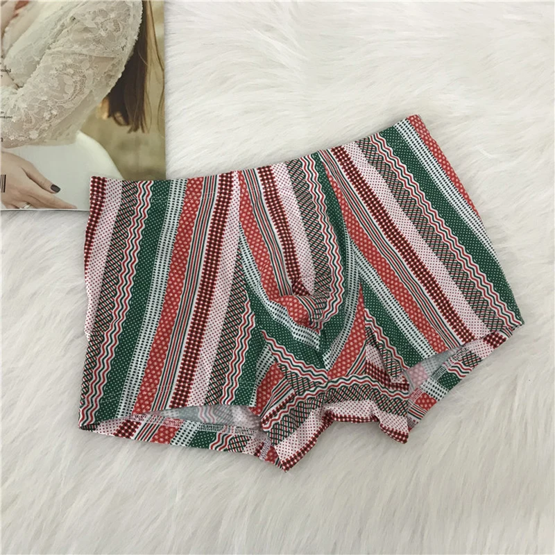 

Hot Sale Stripes Gay Underwear Men's Modal Underpants Multicolour Breathable Bulge Enhancing Penis Boxers Briefs