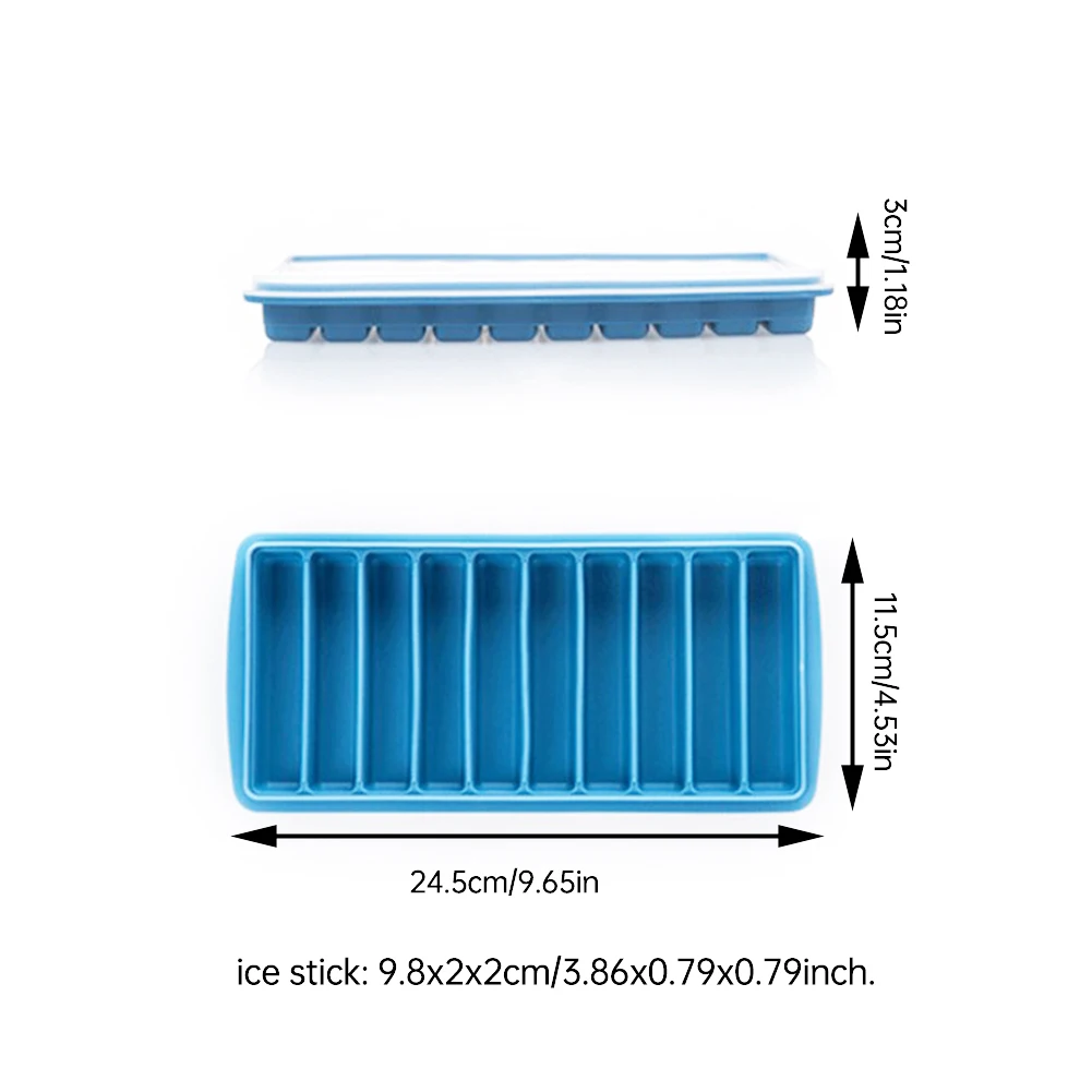 

Ice Stick Tray Rectangular Ice Cube Mould Silicone Ten Fingers Ice Box With Lid Reusable For Water Bottle Cocktail Parties Mould