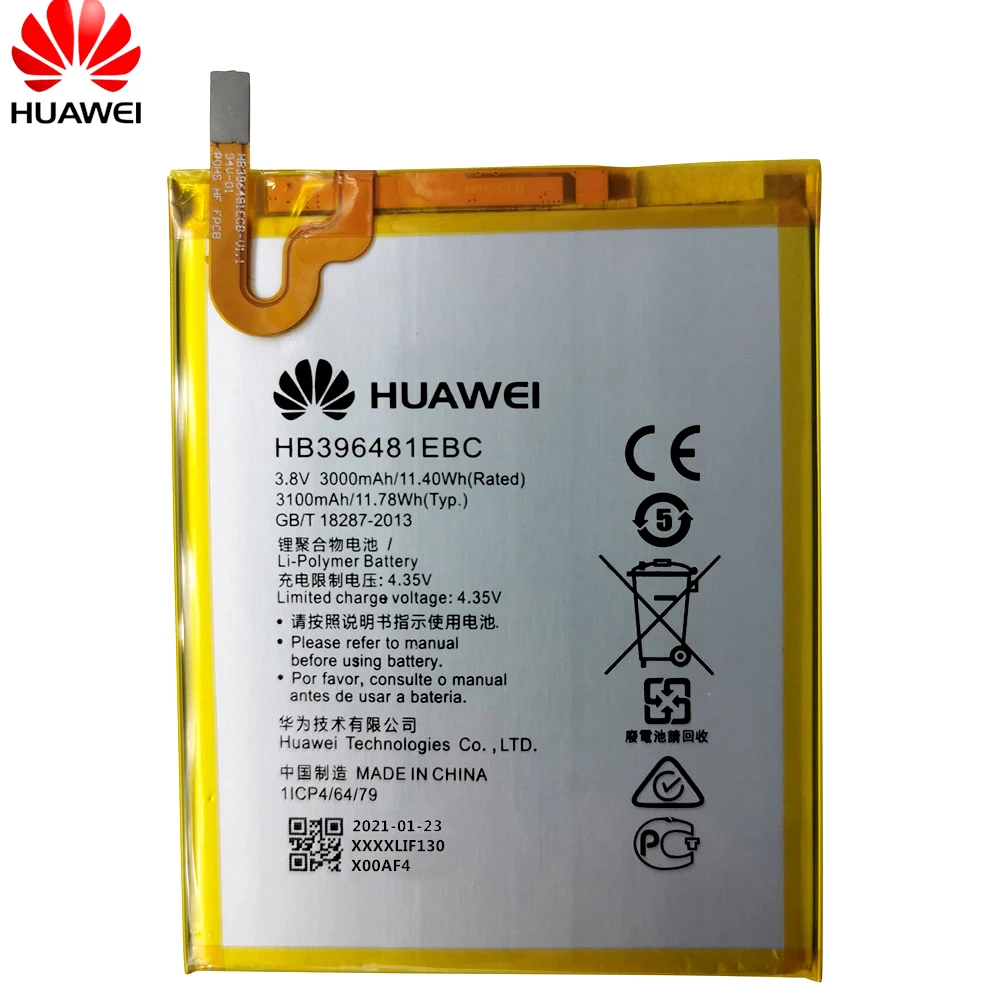 Оригинальный аккумулятор HB396481EBC литий ионный для телефона Huawei ASCEND G7 PLUS HONOR 5X G8 G8X RIO