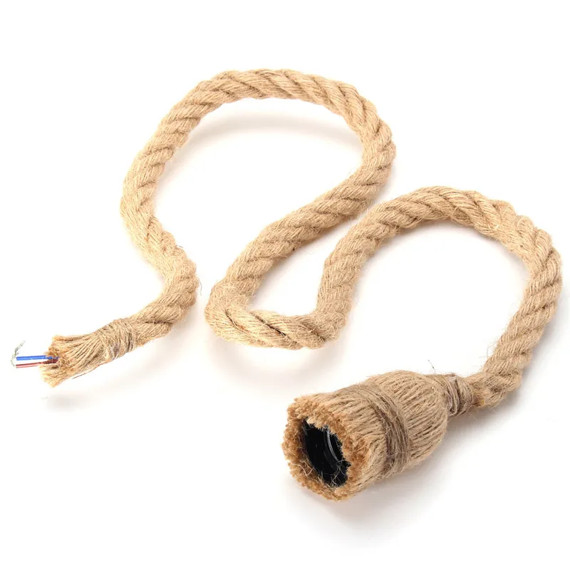 

E27 Lamp Bases Single Head/Double Heads Rope E27 Industrial Vintage Rope Pendant Lamp Base DIY Home Decoration AC90-260V