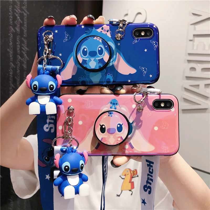 4pcs For Huawei P30 P20 stitch Angel case Cartoon Soft back mate20 pro honor20 nova 345 9X 8X cover +toy+strap |