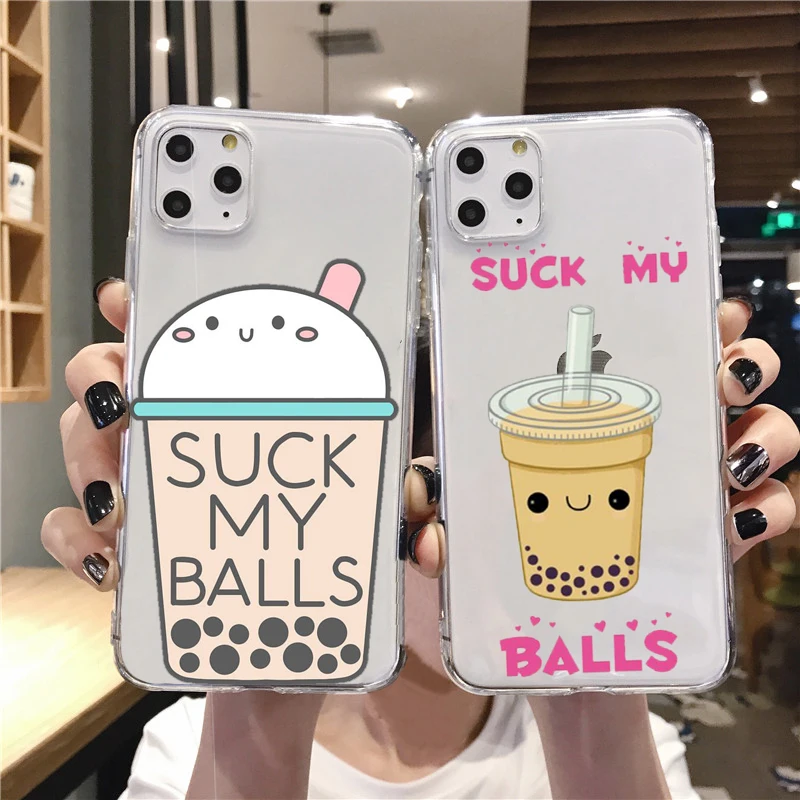 Жемчужный молочный чай ТПУ Мягкий силиконовый чехол для телефона iPhone11 11Pro Max X XR XS 8