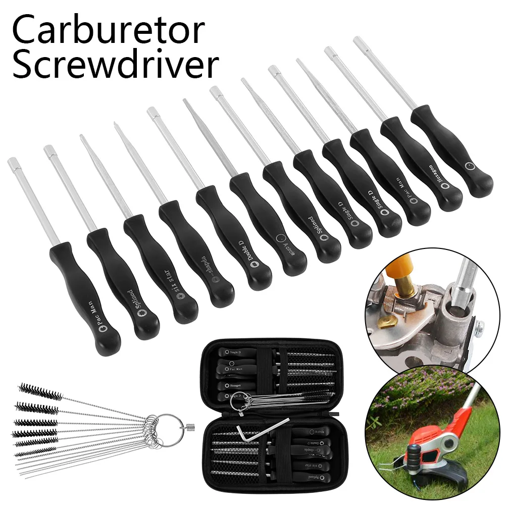 

12PCS Carburetor Adjustment Tool Carburator Adjusting Kit for 2-Cycle Small Engine Trimmer Weedeater Chainsaw Hand Tools
