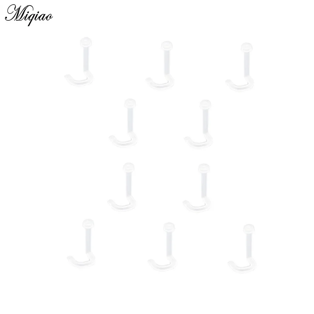

Miqiao Invisible Nose Nail Transparent White Soft Rod Curved Rod Nose Ring Puncture Body Jewelry for Men and Women