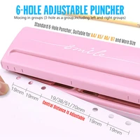 6 hole adjustable punch machine binding stationery punching loose leaf inside paper diy tool punching machine office supplies
