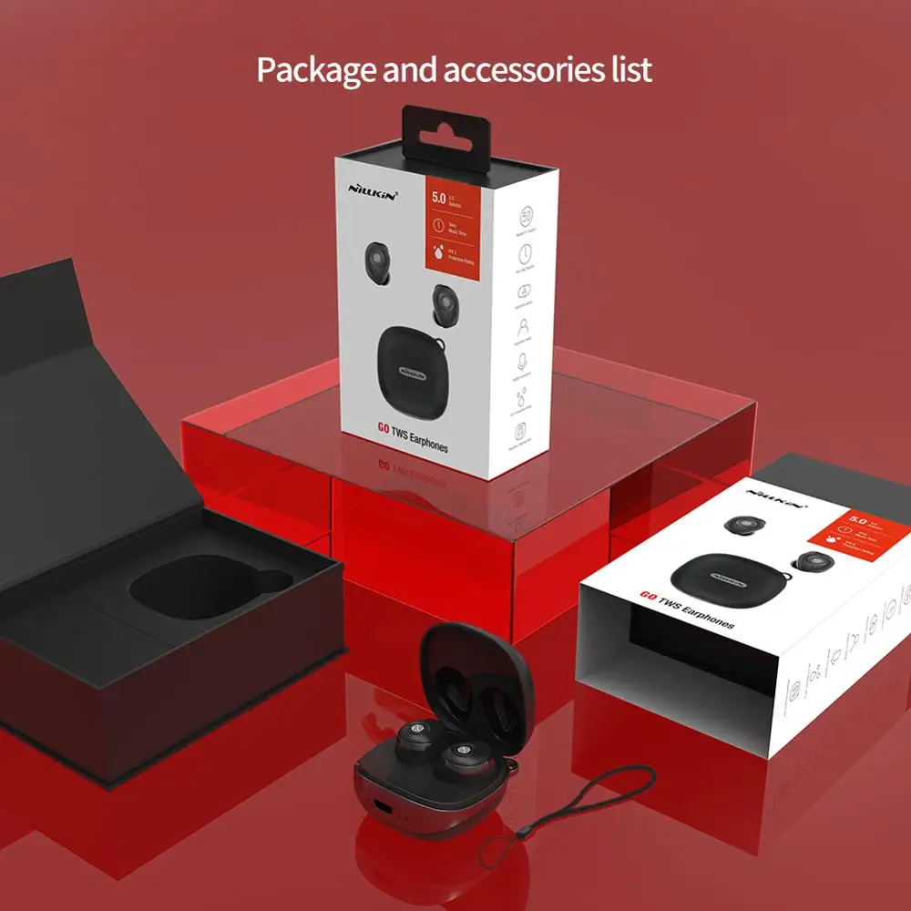 

NILLKIN True Wireless Earbuds TWS Bluetooth 5.0 In-Ear Earphone IPX5 Sport Head Set Stereo Auto Pair 5 Hour Play Charging Case