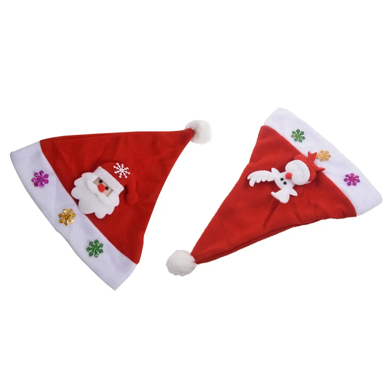 2x рисунок лося/Санта-Клаус со светодиодными лампами детская шапка