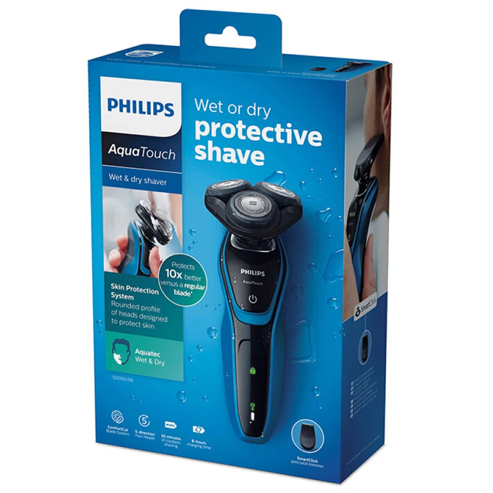 

S5050 Philips Professional AquaTouch Electric Shaver with Rotary 3 Head with Skin Protection System Razor for Men