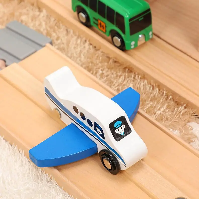 Деревянная железная дорога Железнодорожный Детский комплект гараж для Voiture