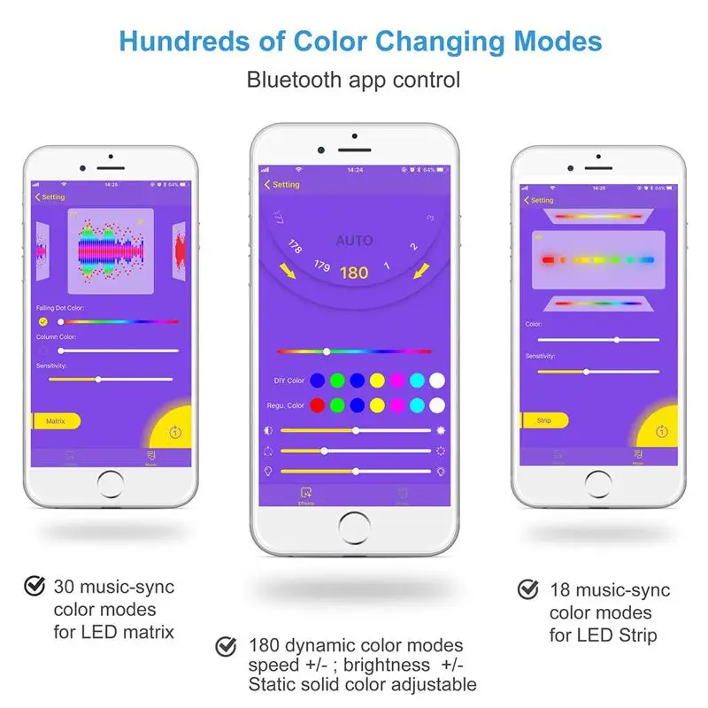 Светодиодный контроллер управления WS2812B WS2811 синхронизация музыки с Bluetooth iOS Android