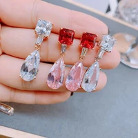 be8 2 color fashion aaa cubic zirconia square big long drop earring for women jewelry wedding brincos boucle doreille e870