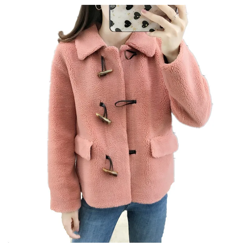 

Fur One-Piece Lalambswool Faux Fur Sheepskin Short Women's Jacket Fur Coat Faux Fur Coat Thick Warm Fur Women Fur Coat