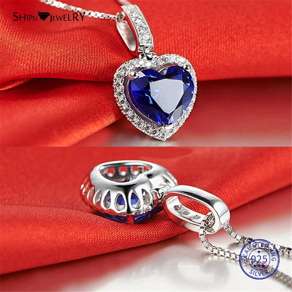 Женское ожерелье с подвеской в виде сердца из искусственного рубина ShiPei 100% 925 |