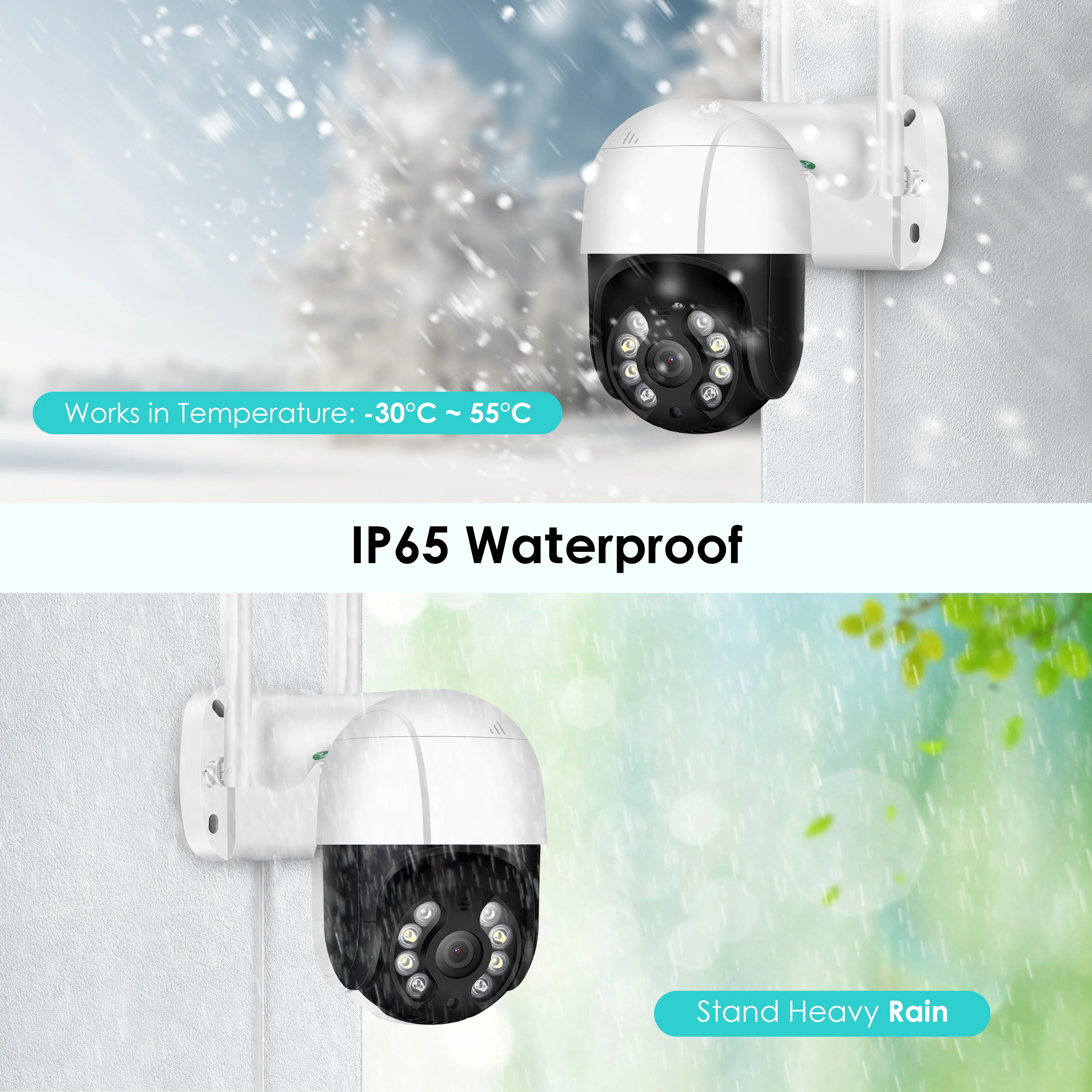 IP-камера наружная беспроводная 8 Мп 4K HD видеорегистратор Wi-Fi PTZ 5-кратный зум -