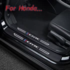 Кожаные 4 шт. наклейки на двери автомобиля из углеродного волокна для Honda civic, автомобильные аксессуары