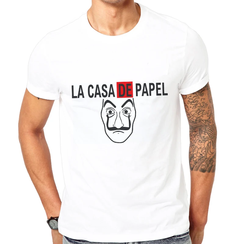 

Showtly La Casa De Papel Tshirt Money Heist Tees TV Series Streetwear Men Short Sleeve House of Paper Funny Harajuku Oversized