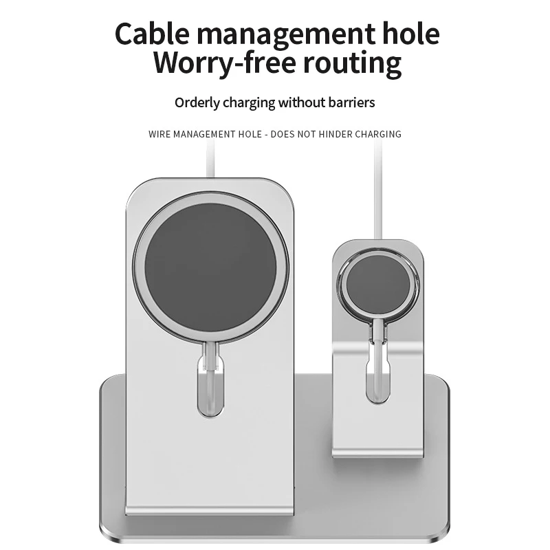 Wireless Charger Holder Base Desk Metal Stand for iPhone13 12 11 Pro Max Apple iWatch 7/6/5/4 Magnetic Magsafe Mount Accessories