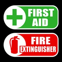warning decals first aid fire extinguisher sticker set safety warning vinyl emergency emt pvc vinyl reflective stickers